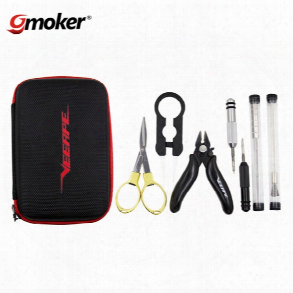 Veeape E-cig Kit Box Vape Tool Kit Tools Carry Bag With Tweezer Pliers Coil Brusher Coil Jig For Diy Atomizer Rda Rta Rba