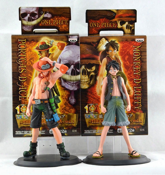 Wholesale-17cm Japan Anime One Piece Monkey.d.luffy Portagas D Ace Pvc Figure Set,free Shipping Toys Gifts1set=2pcs