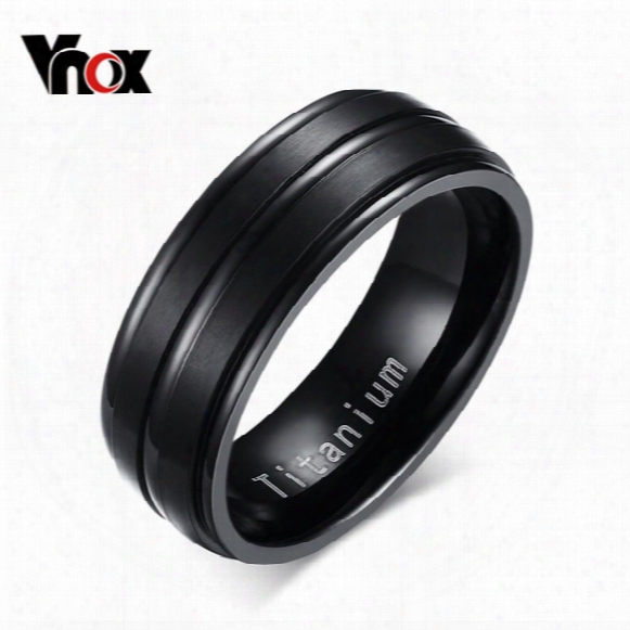 Wholesale-8mm Black Men Ring 100% Titanium Carbide Men's Jewelry Wedding Bands Classic Boyfriend Gift