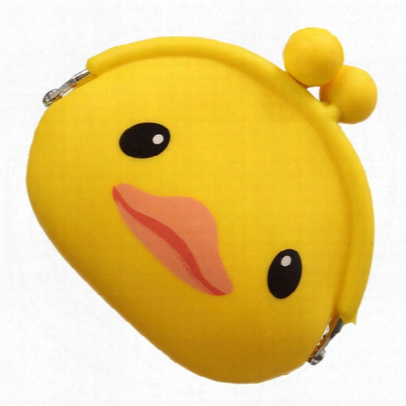 Wholesale- Asds-women Girls Wallet Kawaii Cute Cartoon Animal Silicone Jelly Coin Bag Purse Kids Gift Duck
