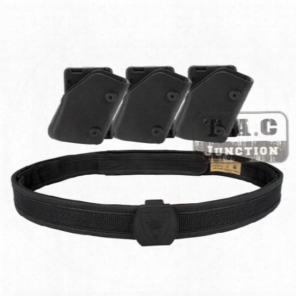 Wholesale- Ipsc Uspsa Idpa Competition High Speed Shooting Inner & Outer Belt W/ 3x Fast Draw Pistol Magazine Pouch Mag Carrier Holster