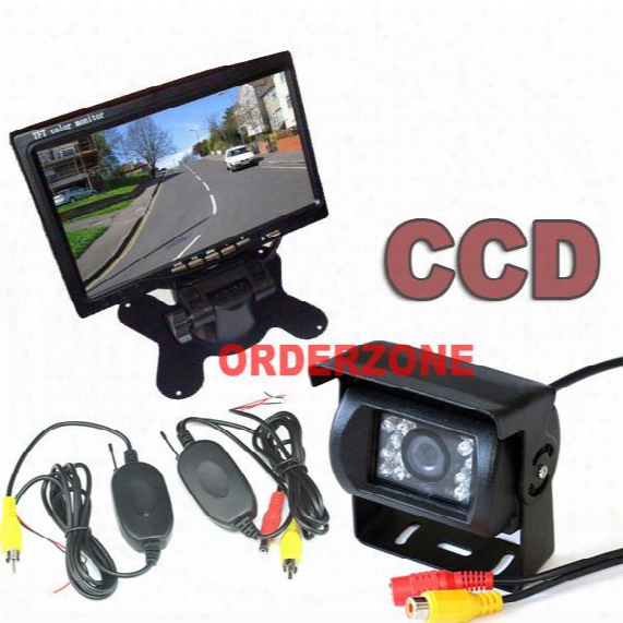 Wireless Car Rear View Kit 7&quot; Lcd Auto Monitor+18led Ir Night Vision Waterproof Hd Ccd Reversing Backup Parking Camera System
