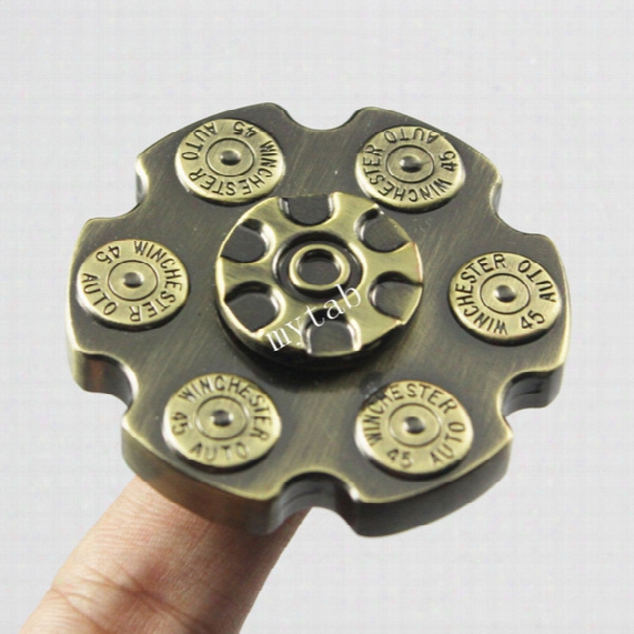 Zinc Alloy Metal Fidget Hand Spinner Winchester 45 Auto Bullets Gear-shaped Ultra Fast Bearings Stress Reducer Edc Toy Boredom Add Adhd