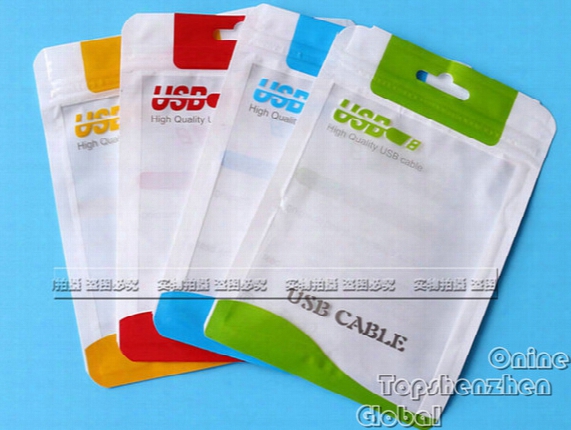 Zipper Packaging Bag Plastic Package Pouch For Car Charger Micro Usb Data Sync Cable Audio Earphone For For Iphone For Sumsung Accessories