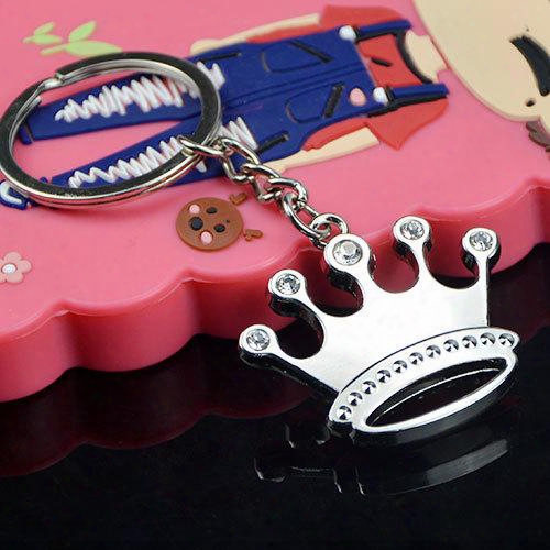 1pcs 2015 New Zinc Alloy Metal Key Rings Princess Queen Imperial Crown Keychain For Car Bag Key Chains Gift Pendant Accessories