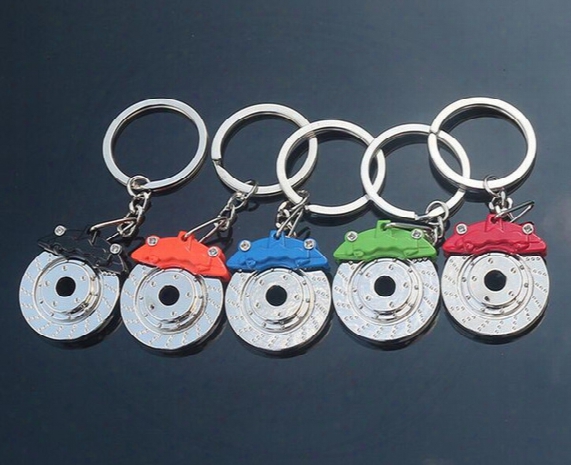 2016 New Creative Hot Sale Auto Parts Model Zinc Alloy Motorcycle Car Disc Brake Shape Keychain Keyring Key Chain Ring Fob