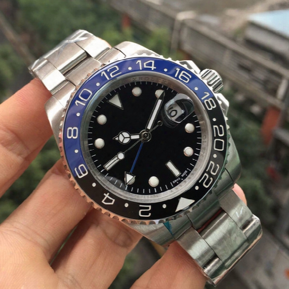 2017 New Batman Men Blue Black Ceramic Bezel Working Luxury Automatic Wristwatch Business Stainless Steel Watch Watches
