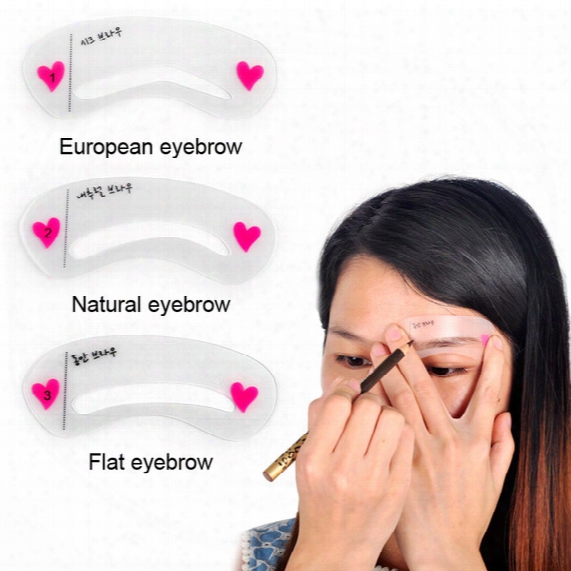 3pcs/set Eyebrow Stencils 3types Reusable Eyebrow Drawing Guide Card Brow Template Diy Eyebrow Stencils Make Up Tools Dhl Free 2805042