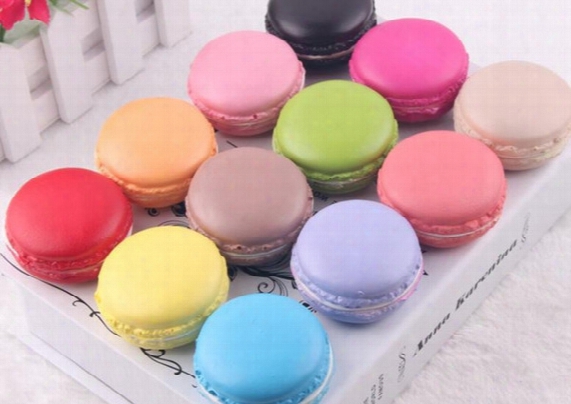 40pcs -5cm Macaron Squishy Soft Pu Colorful Round Bread Cell Phone Straps Model Fashion Party Gift Mix Color Order