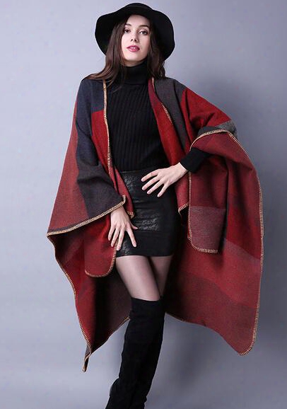 5pcs Autumn Winter Scarf Grid Woman Travel Shawls Wool Spinning Ladies National Intensification Cloak 18colors Cape Christmas Party Cappa