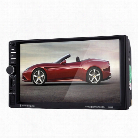 7060b 7 Inch Car Audio Stereo Mp5 Player Remote Control Rearview Camera Fm Usb Mp3 Mp5 1080p Car Radio Player Support Cd Microphone +b