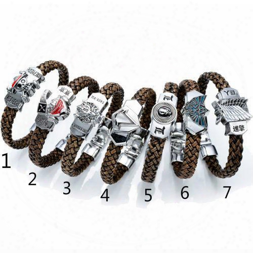 Anime Cartoon Final Fantasy Assassins Creed Legend Of Zelda One Piece Attack On Titan Tokyo Ghoul Death Note Wristband Woven Bracelet