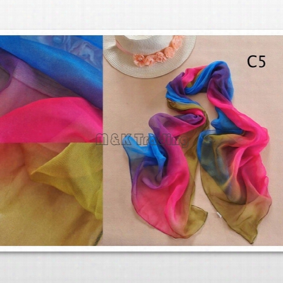 Autumn Gradient Chiffon Scarf Soft Colors Match Silk Scarves Women Fashion Shawl Long Wrap 160cm 40pcs Mix Colors