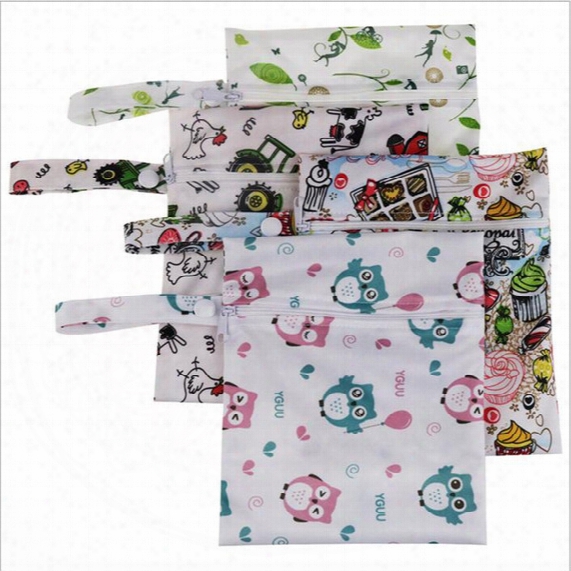 Baby Diaper Bags Portable Nappy Stackers Wet Dry Cloth Storage Bag Zipper Waterproof Diaper Bag Infant Nappy Stacker Bag Cart Bags B2645