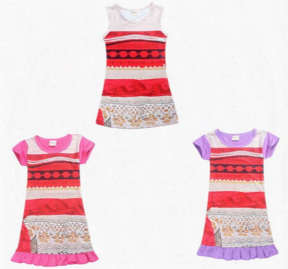 Baby Girl Dress Moana Cartoon Summer Moana Dress Kids Costumes Fashion Girls Children Dress 10 P/l