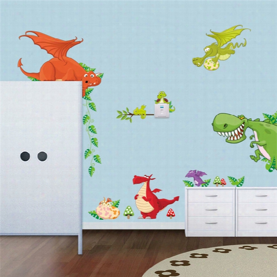 Creative Diy Wall Sticker Horse For Kids Room Carved Removable Kindergarten Stickers Dinosaur Paradise Animal Pvc Decorating 2017 Wholesale