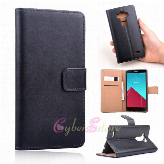 For Lg G4 Flip Real Genuine Leather Wallet Phone Case Cover With Card Slot Holder Money Pocket Pouch Stand For Lg F500