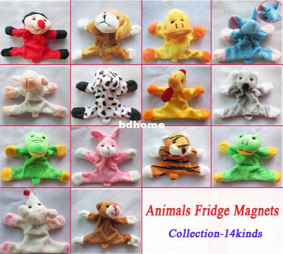 Free Shipping New Creative Plush Cartoon Clown And Animals Fridge Magnet Toys Wholesale 50pcs/lot