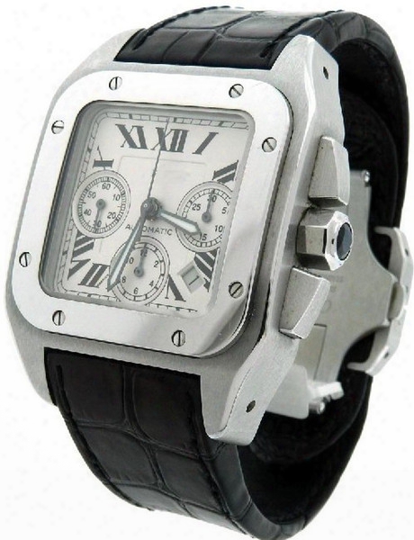Grand Men's 100 Xl Stainless Steel Automatic Watch Date Mens Black Leather Sports Watches W20090x8