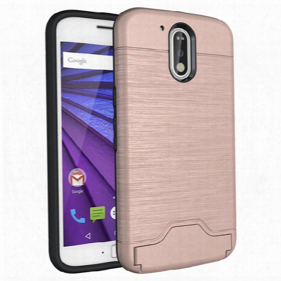 Heavy Duty Rugged Slim Armor Hybrid Kickstand Slot Card Case For Motorola Moto G4/plus/g5s Cover Skin Shockproof