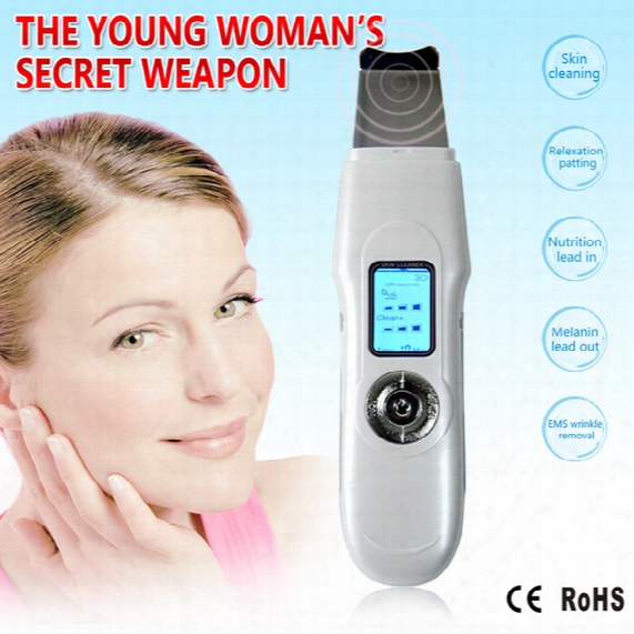 Led Mini Portable Facial Ultrasonic Face Massager Ion Skin Scrubber Peeling Facial Cleaner Massager