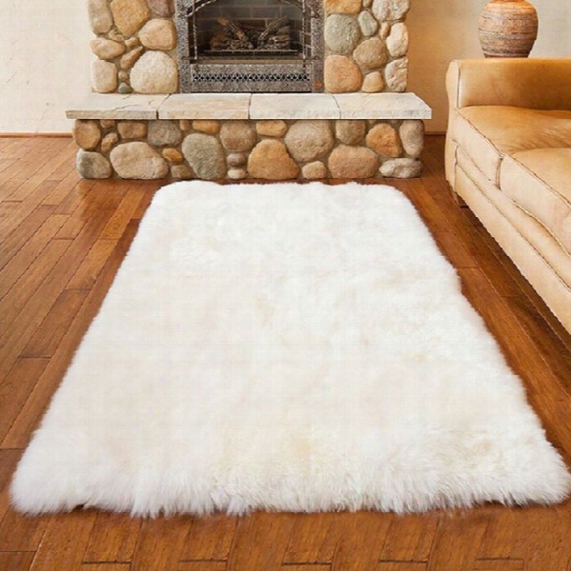 Luxury Rectangle Sheepskin Hairy Carpet Faux Mat Seat Pad Fur Plain Fluffy Soft Area Rug Home Decor