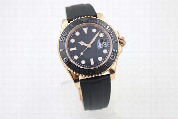 Luxury Superlative Chronometer Automatic Mechanical Men's Wristwatch Black Dial With Calendar Rubber Bracklet Folding Clasp Yacht Male Watch