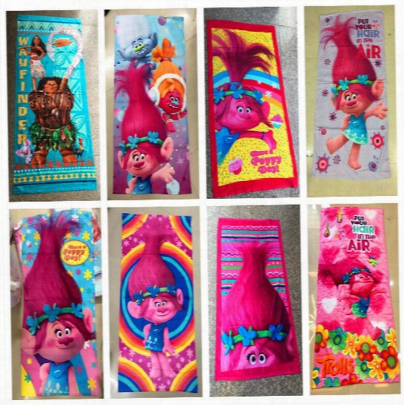 Moana/trolls Poppy Carton Bath Towel Summer Beach Swimming Kids Favors Towels B Party Favor For Kids 150*75cm