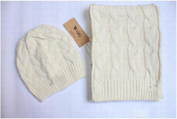 New Brand Wgg Men And Women Winter Crochet Scarfs Hat Sets Hats & Scarves Sets Wool Knit, Scarf + Hat