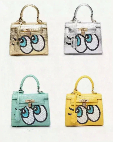 New Sequined Cartoon Snake Skin Crocodile Glossy Big Eys Shoulder Bag Hot Arrival Lady Handbag Leather Handbags 13 Colors