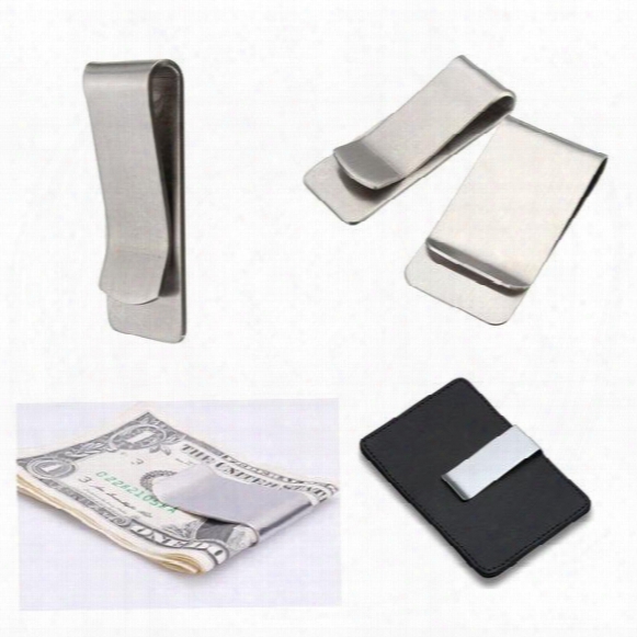 Slim Stainless Steel Money Clip Pocket Wallet Credit Card Holder L S For Choose Smooth Appearance Hold Bills A367