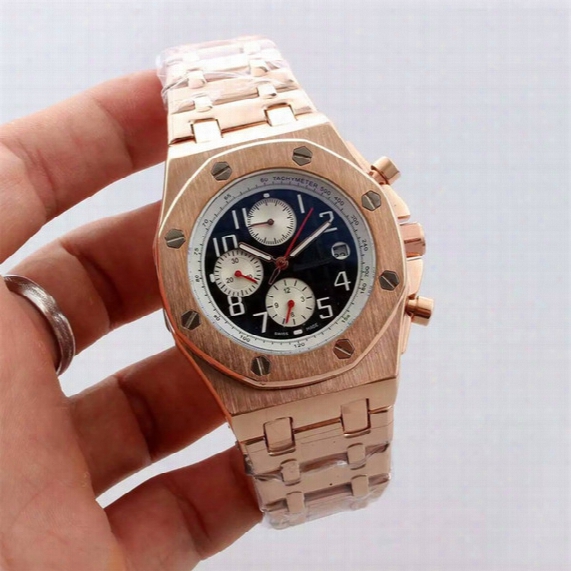 Swiss New Model Small Seconds Chronograph Mens Automatic Watches Luxury 18k Gold Steel Strap Men Antique Brands Watch Man Classic Casual Aaa