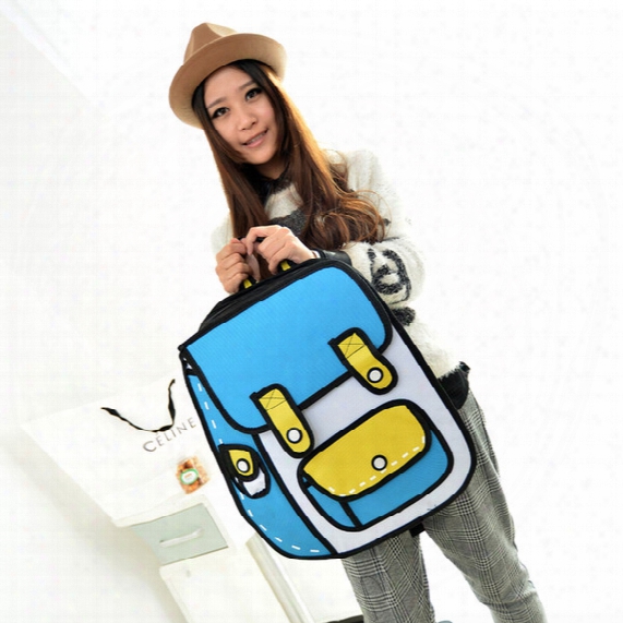 Taiwan&#039;s Second Element Explosion Models Cartoon Package 2d Stereoscopic 3d Shoulder Bag Backpack Schoolbag Influx Of Men And Women Bags Han