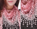 Fashion women triangle tassel scarf lace sheer metallic floral print shawl tassel mantilla pendants charm scarves wraps hood gifts 16colors