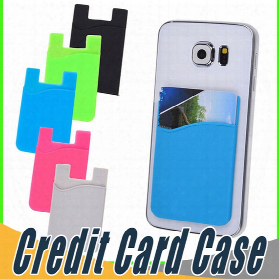 Ultra-slim Self Adhesive Credit Card Wallet Card Set Card Holder Colorful Silicon For Smartphones For Iphone X 8 7 6s Sumsung S8