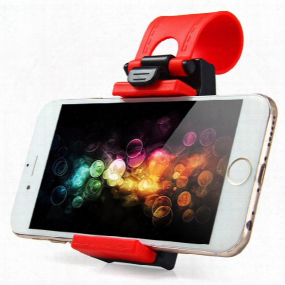 Wholesale-car Phone Holder For Auto Steering Wheel Car Mount Holder Clip Buckle Socket For Iphone Samsung Mobile Phone Gps Telescopic Holder
