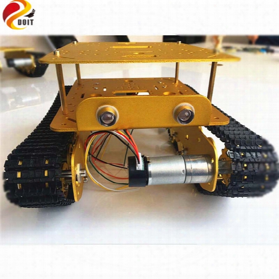 Wholesale- Original Doit Double Decker Damping Robot Tank Car Chassis Ts100 From Diy Crawler Tracked Model Robotic Experiment Functional