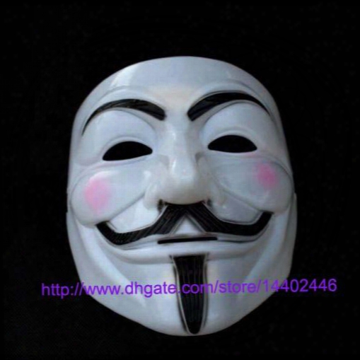 100pcs Guy Fawkes V Vendetta Team Pink Blood Scar Masquerade Masks Halloween Carnival Vendetta Mask V Masks For The Wholesale , Free Ship