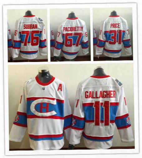 #11 Brendan Gallagher White Jersey 2016 Hockey Montreal Canadiens Winter Classic Jerseys #67 Max Pacioretty #76 Pk Subban #31 Carey Price Ho