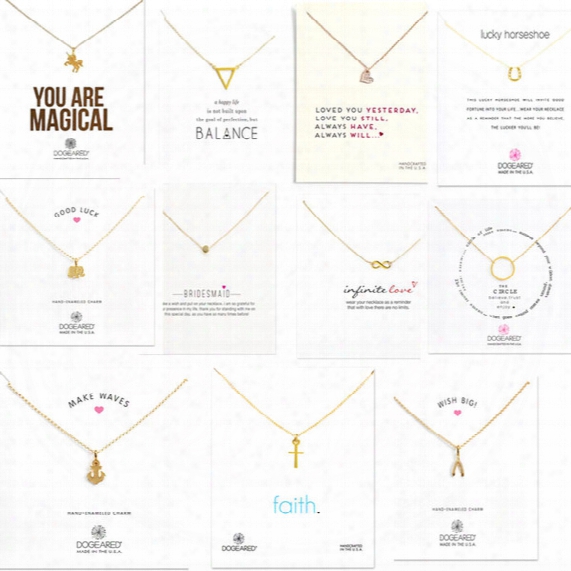 11 Kinds With White Card Elephants Cross Unicorn Love Pendants Dogeared Necklace Short Clavicle Chain Women Girl Fashion Wedding Jewelry