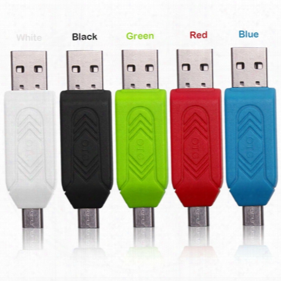 2 In 1 Cellphone Otg Card Reader Adapter With Micro Usb Tf/sd Card Port Phone Extension Headers