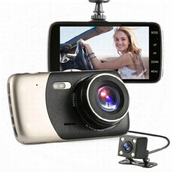 2017 New 4&quot; Mini Car Dvr Dual Lens Video Recorder Parking Car Camera Full Hd 1080p Wdr Dash Cam Night Vision Auto Black Box