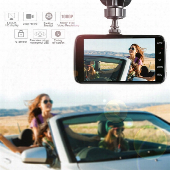 2017new 4" Mini Car Dvr Dual Lens Video Recorder Parking Car Camera Full Hd 1080p Wdr Dash Cam Night Vision Auto Black Box