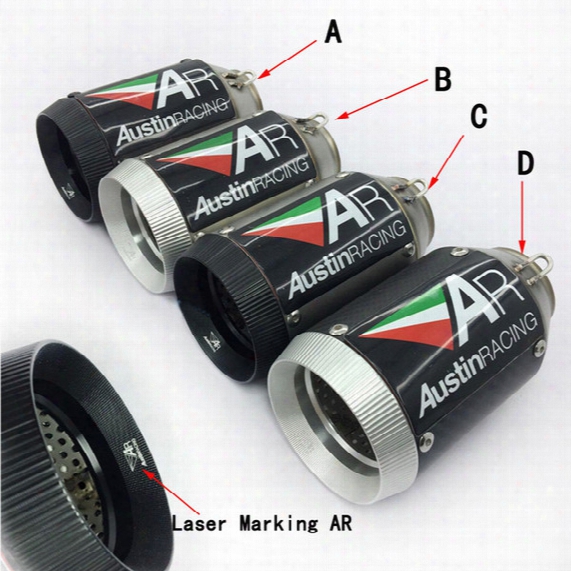 36-51mm Universal Ar Motorcycle Escape Silencer Carbon Fiber Tube With Db Assassin Motorcycle Silencer Tube Escape For Zx-10r Zx6r