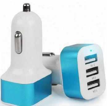3usb Car Charger 5v 4.1a Usb Car Charger For Iphone Ipad Samsung Cell Mobile Phone Charger Adapter Dhl Free Cab118