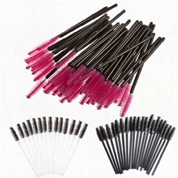 50pcs/lot Disposable Eyelash Brush Mascara Wands Applicator Spoolers Eye Lash Makeup Tool Make Up Brushes Free Ship