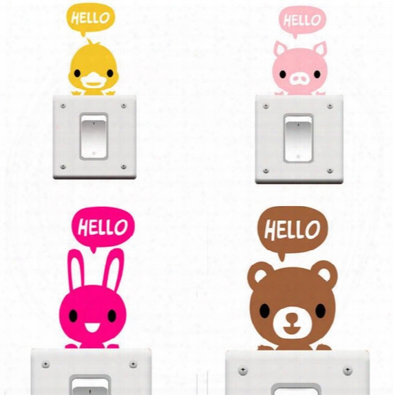 Big Promotion Wholesale Cartoon Animal Eco Friendly Home Decoration Switch Sticker Wall Stickers For Kids Room