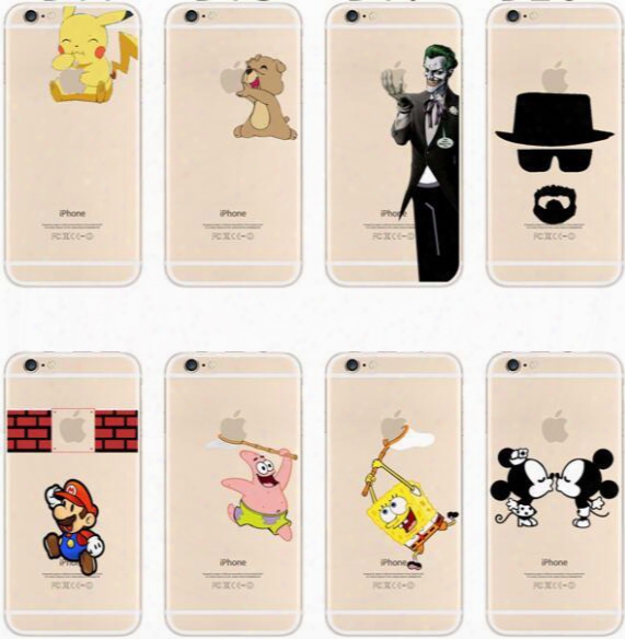 Clear Pc Hard Case Cute Cartoon Designs Printed Phone Case For Iphone 4/4s/5/5s/6/6s For Iphone7 7plus