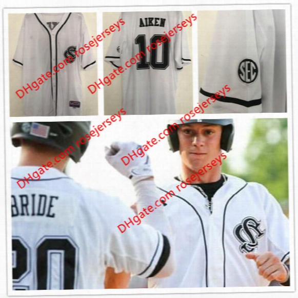 Custom South Carolina Gamecocks College Baseball White 5 Merrifield Pearce Justin Smoak 19 Bradley Jr. Stitched Any Name Number Jersey S-4xl