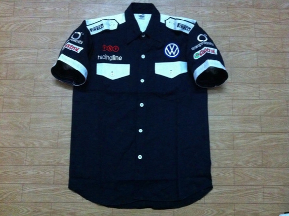 Embroidery Logo F1 Fia Nascar Indycar V8 Supercar Racing Shirt For Volkswagen Racing Team Shirt C053